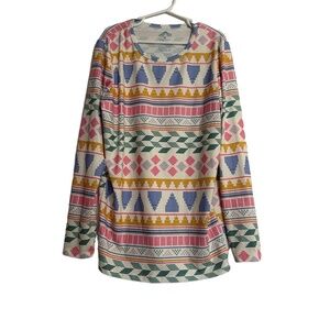 Thereabouts Shirt girls 16 Multicolor Long Sleeve Geometric Crew‎ Neck